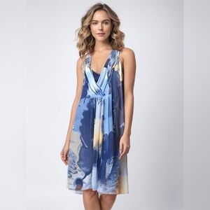 Simply Vera Vera Wang Yellow and Blue Plunge Sundress